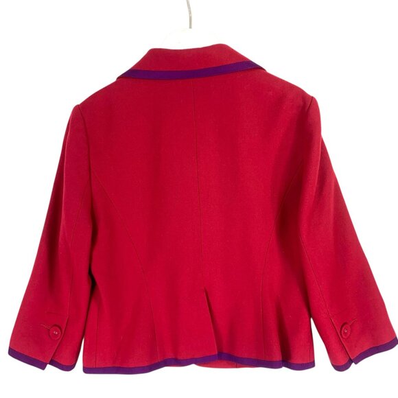Baia Red purple Suit Jacket with Classic Fit and Versatile Style Boxy Fit sz8 - Picture 3 of 16